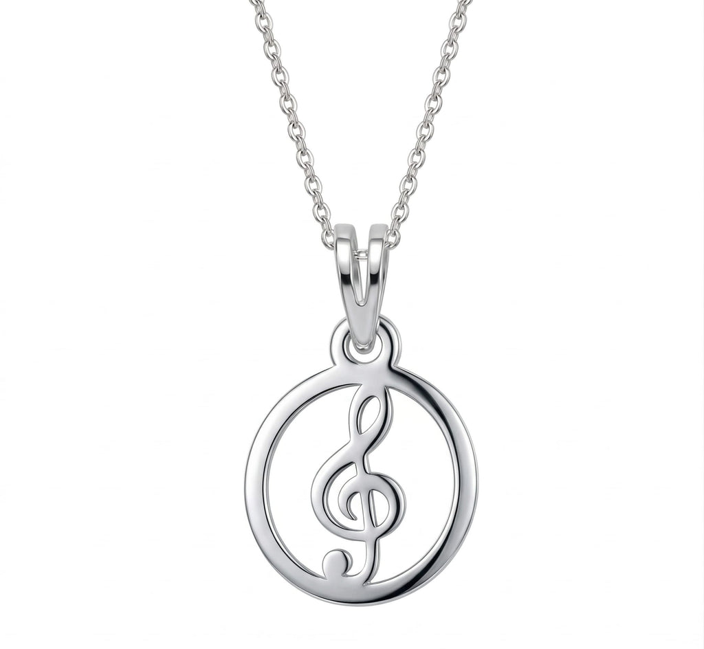 Clave sol en círculo - dije en plata 925