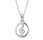 Clave sol en círculo - dije en plata 925