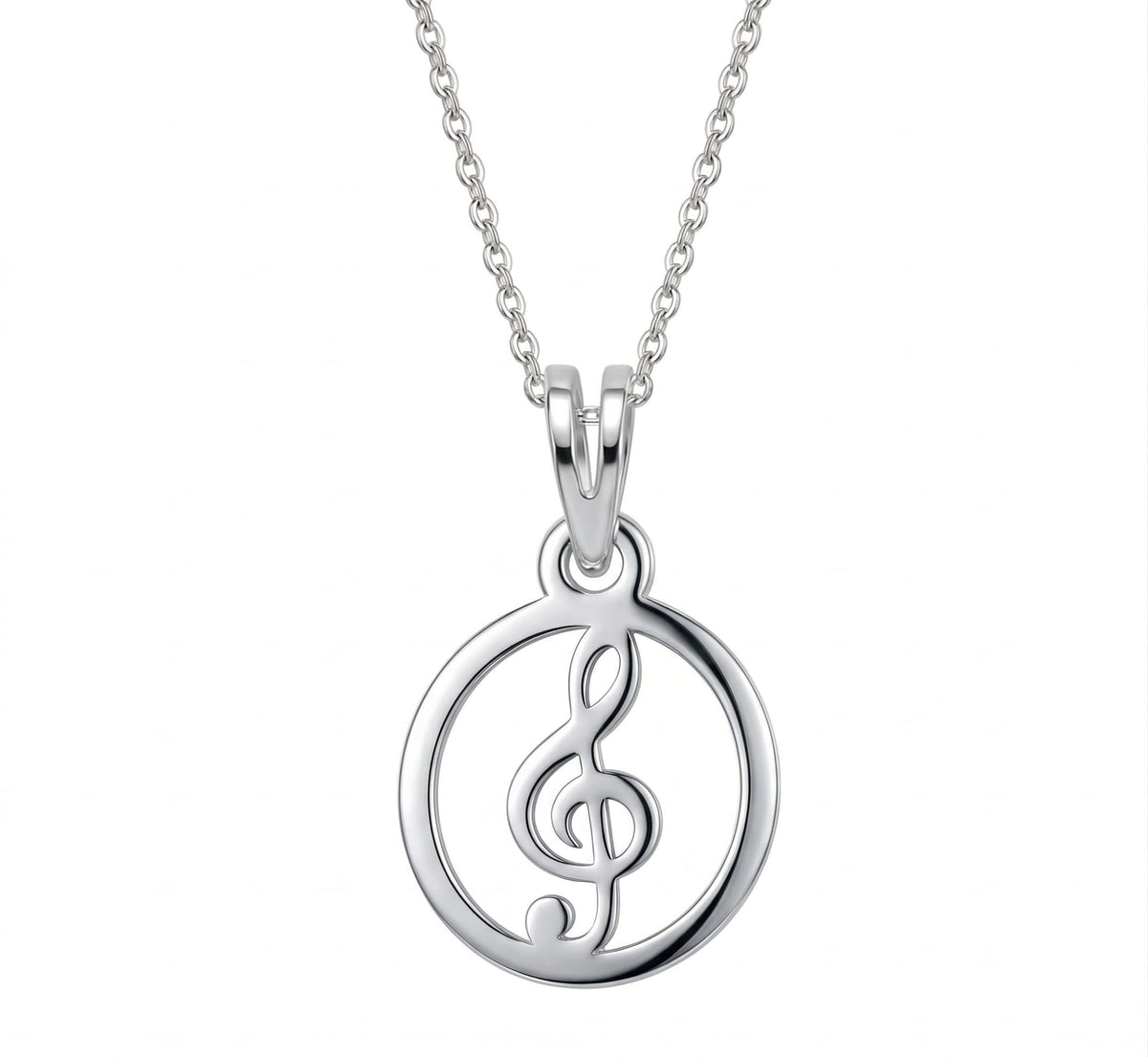 Clave sol en círculo - dije en plata 925