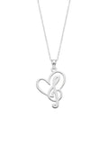 Clave sol en corazón - dije en plata 925