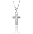 Cruz calada grande - dije en plata 925