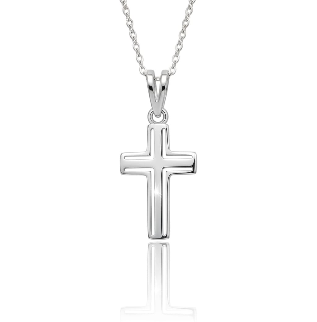 Cruz calada grande - dije en plata 925