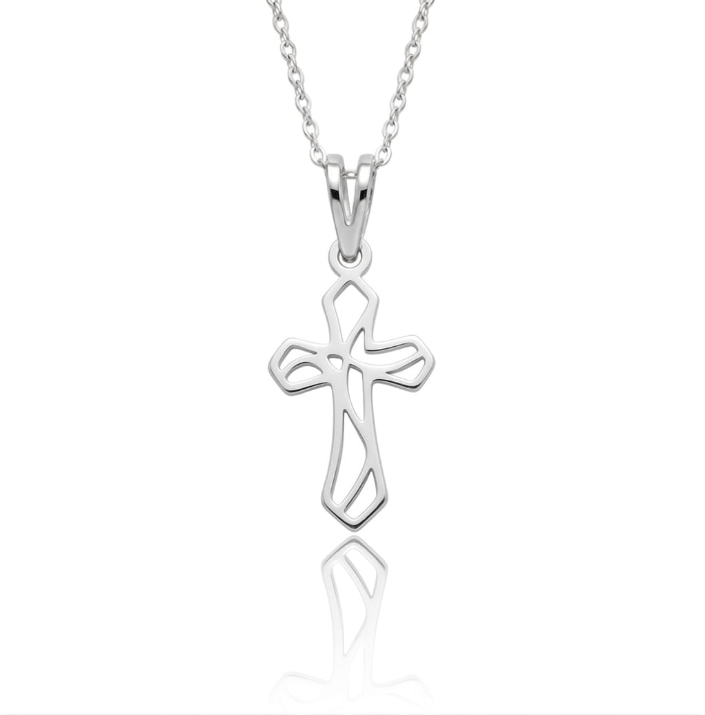 Cruz silueta grande - dije en plata 925