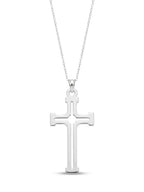 Cruz simple calada grande - dije en plata 925