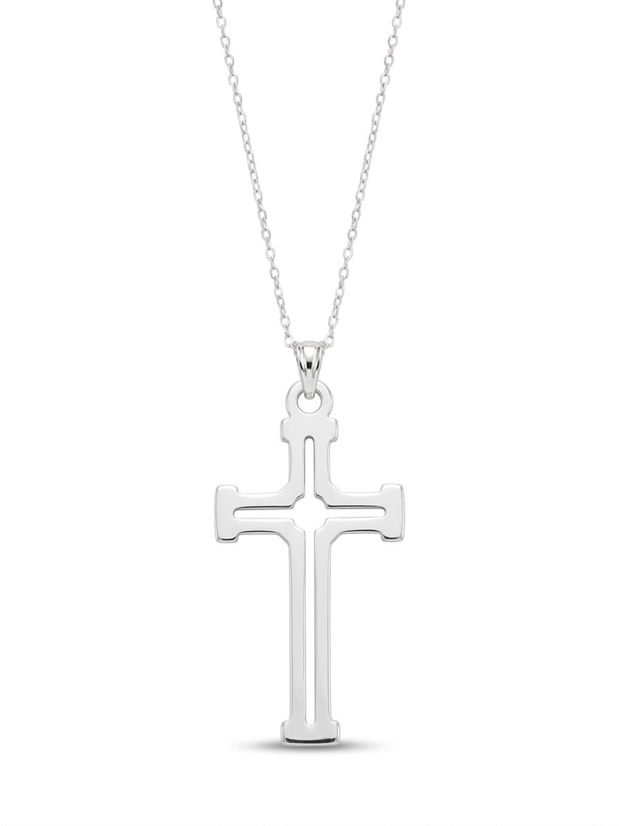 Cruz simple calada pequeña - dije en plata 925