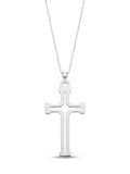 Cruz simple calada pequeña - dije en plata 925