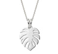 Hoja tropical - dije en plata 925