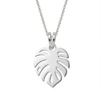 Hoja tropical - dije en plata 925