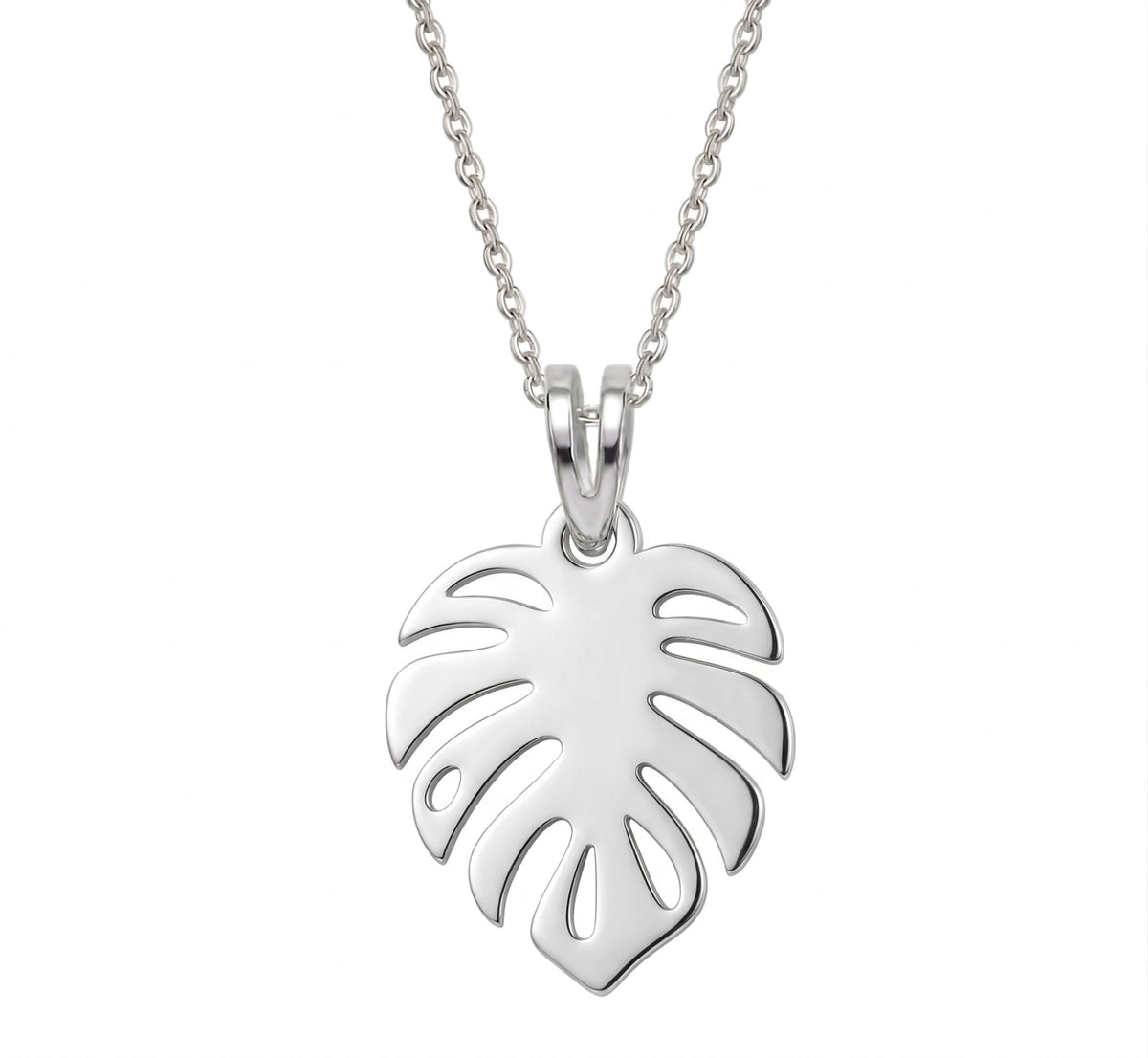 Hoja tropical - dije en plata 925