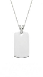 Placa militar mediana - dije en plata 925