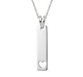 Placa vertical con corazón - dije en plata 925