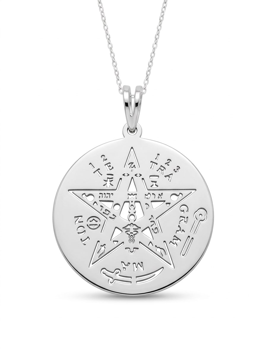 Tetragrama mediano - dije en plata 925
