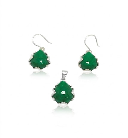 Juego precolombino jade - plata 925