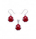 Juego precolombino jade rojo - plata 925