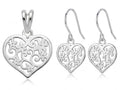 Juego corazón calado - plata 925