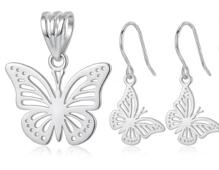 Juego mariposas - plata 925