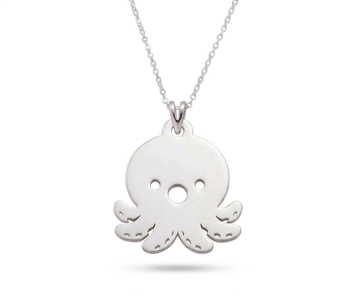 Pulpo - dije en plata 925