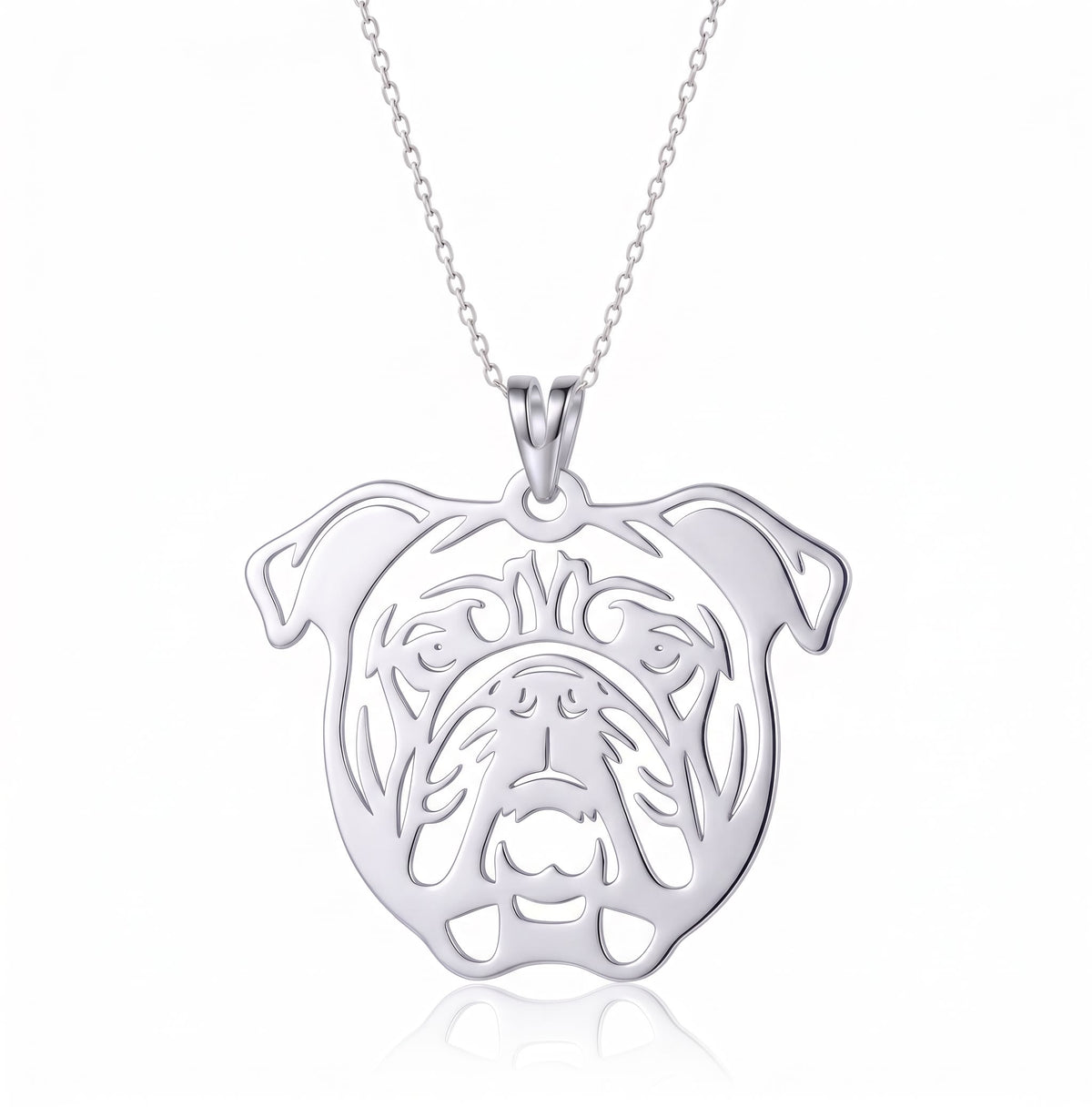 Bulldog inglés - dije en plata 925
