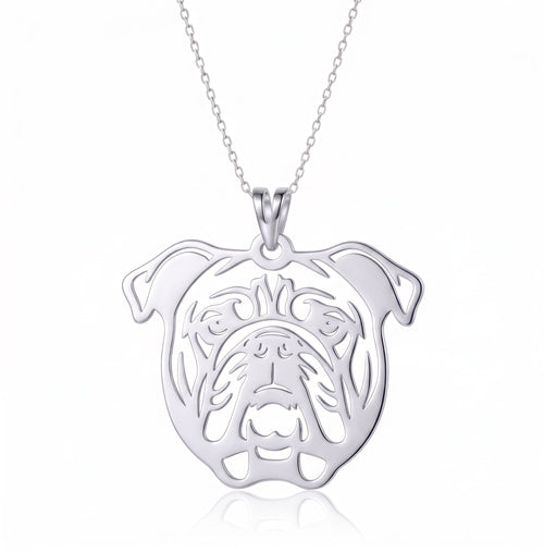 Bulldog inglés - dije en plata 925