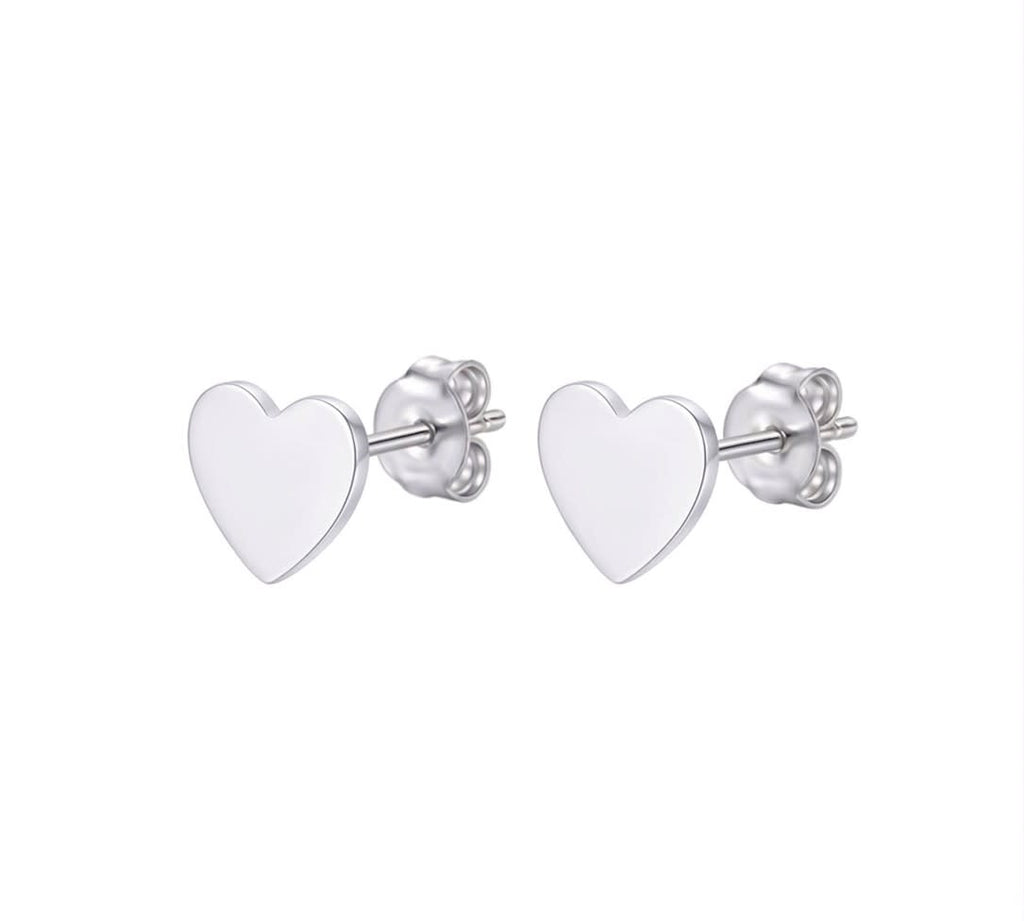 Topo corazón macizo - topos en plata 925