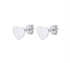 Topo corazón macizo - topos en plata 925