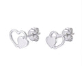 Topo doble corazón - topos en plata 925