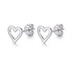 Topo corazón perforado - topos en plata 925