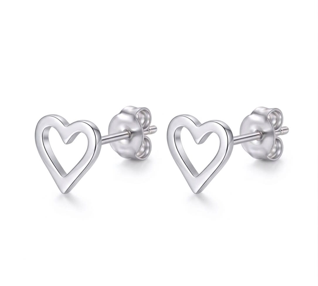 Topo corazón perforado - topos en plata 925
