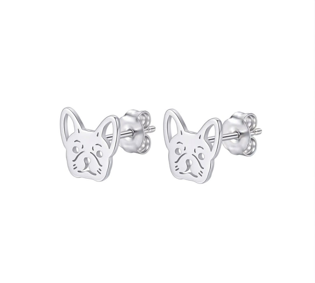 Topo cara bulldog - topos en plata 925