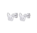 Topo cara bulldog - topos en plata 925
