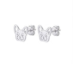 Topo cara bulldog - topos en plata 925