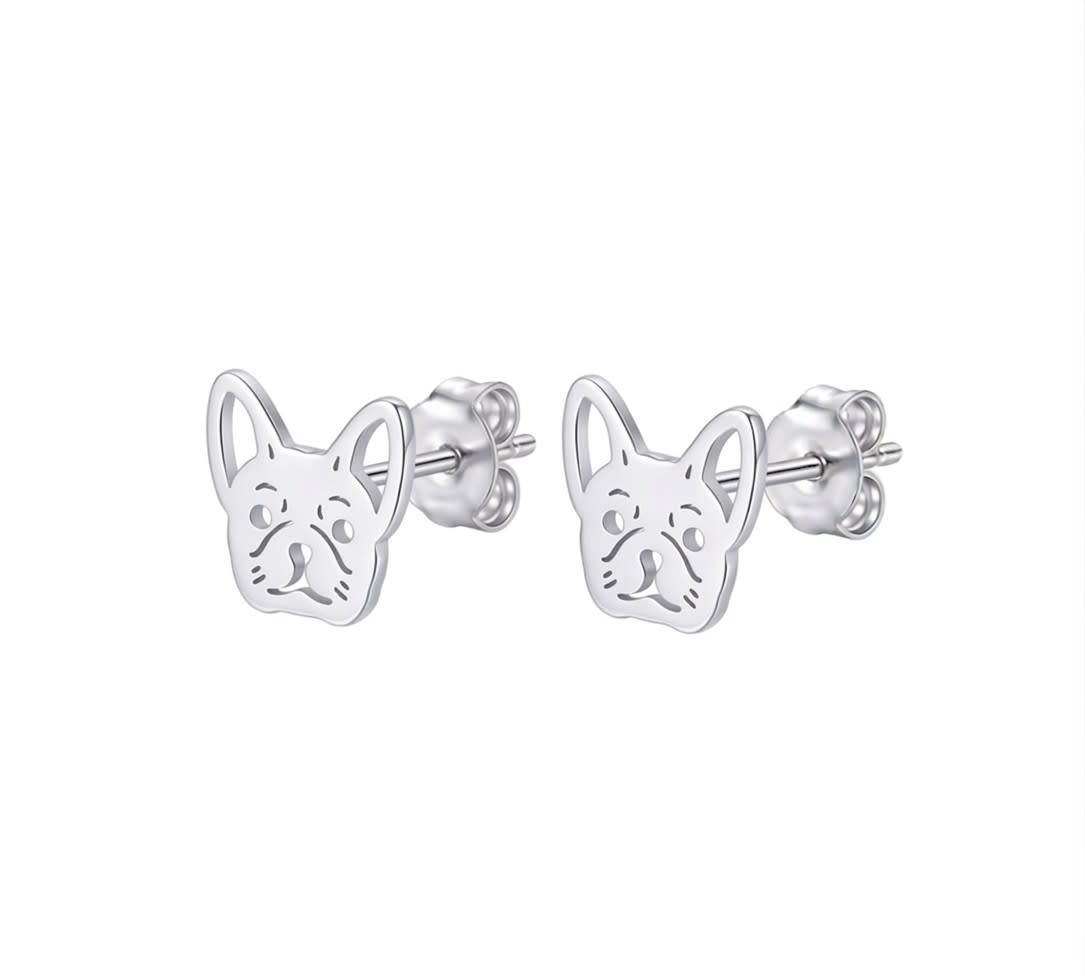 Topo cara bulldog - topos en plata 925
