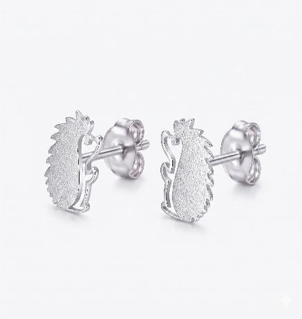 Topo erizo - topos en plata 925