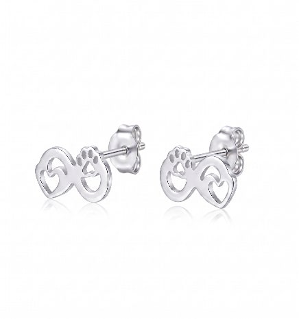 Topo infinito con huella - topos en plata 925