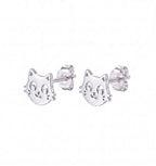 Topo cara de gatico - topos en plata 925