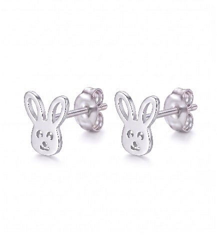 Topo cara de conejo - topos en plata 925